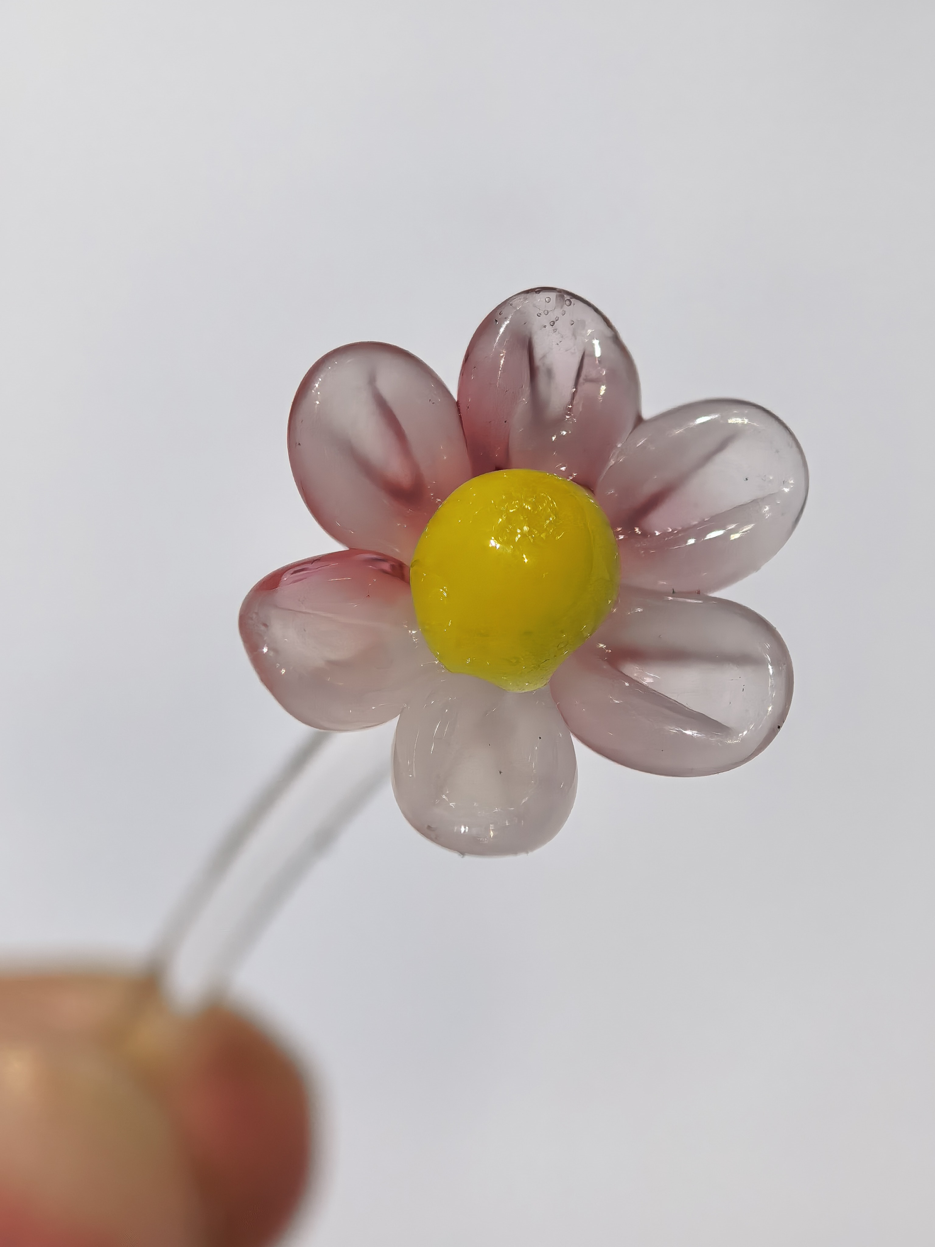 Pink handmade glass flower from the SONG catalogue