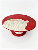 Red and white ceramic pedestal cake plate from the SONG catalogue